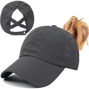 Womens Ponytail Hat Baseball Cap, Adjustable Criss Cross Baseball Cap High Bun